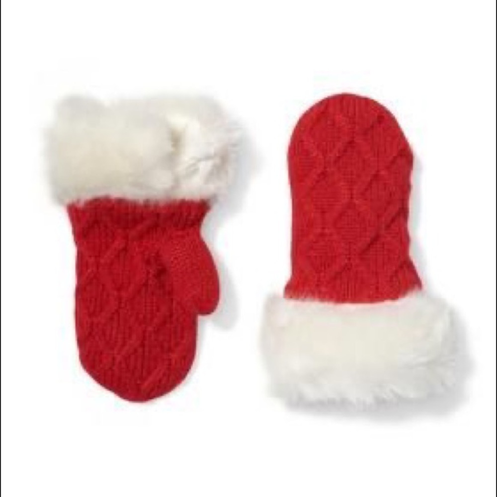 Janie and Jack Faux Fur Sweater Mittens, 2T-3 - NWT